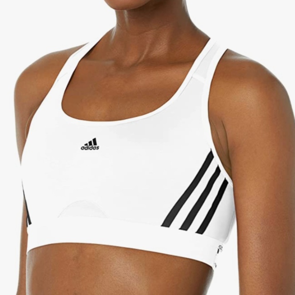 NWT- Adidas Plus Size Medium Support 3 Stripes Racer Back Bra